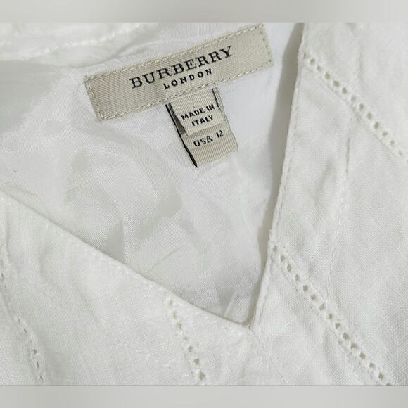 Burberry white linen sleeves dress size 12 - Picture 11 of 13
